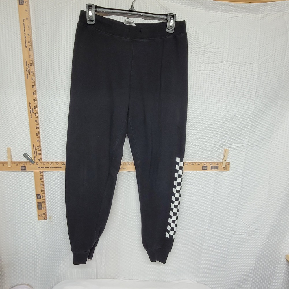 Vans Black Checkerboard Graphic Jogger Sweatpants Small Skate Style